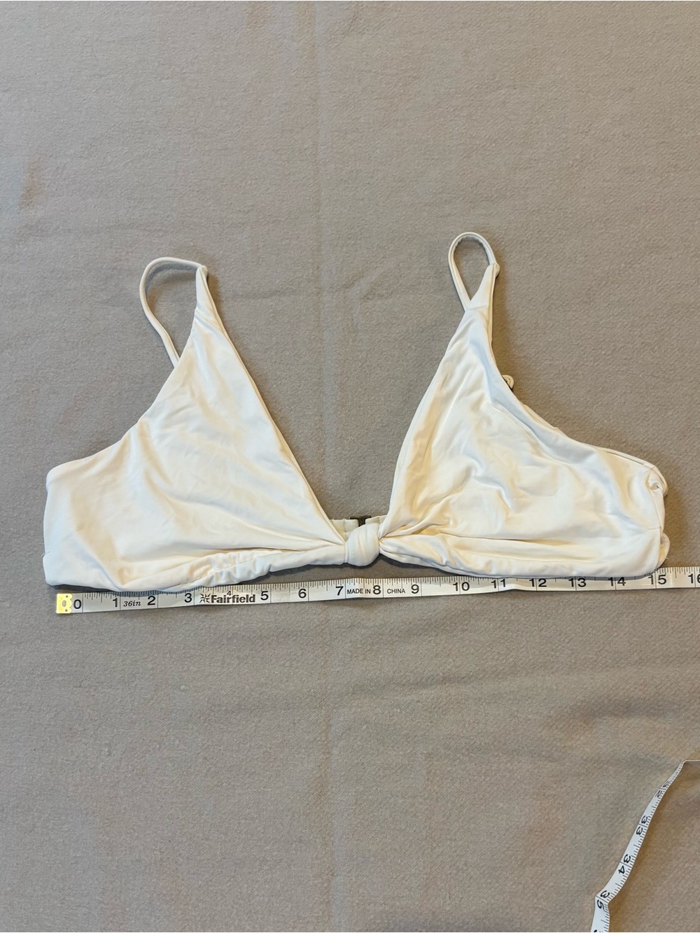 O’Neill Off White Knot-Front Bikini Top Large